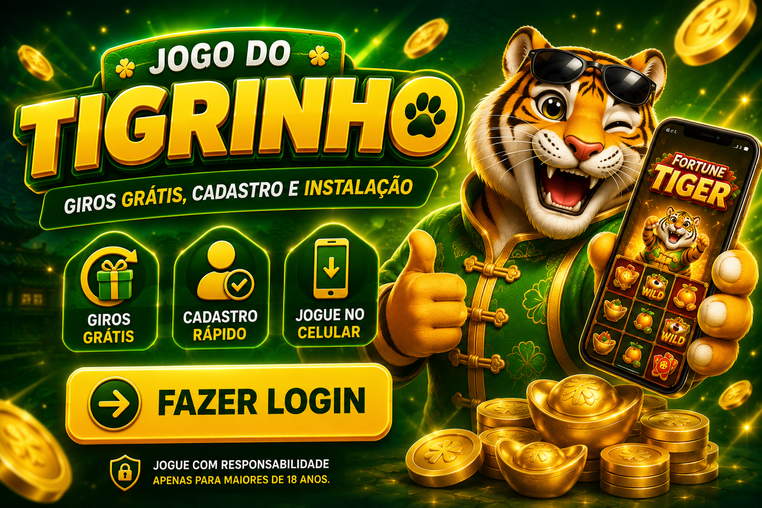 Jogo do Tigrinho: Giros Grátis, Cadastro e Instalação